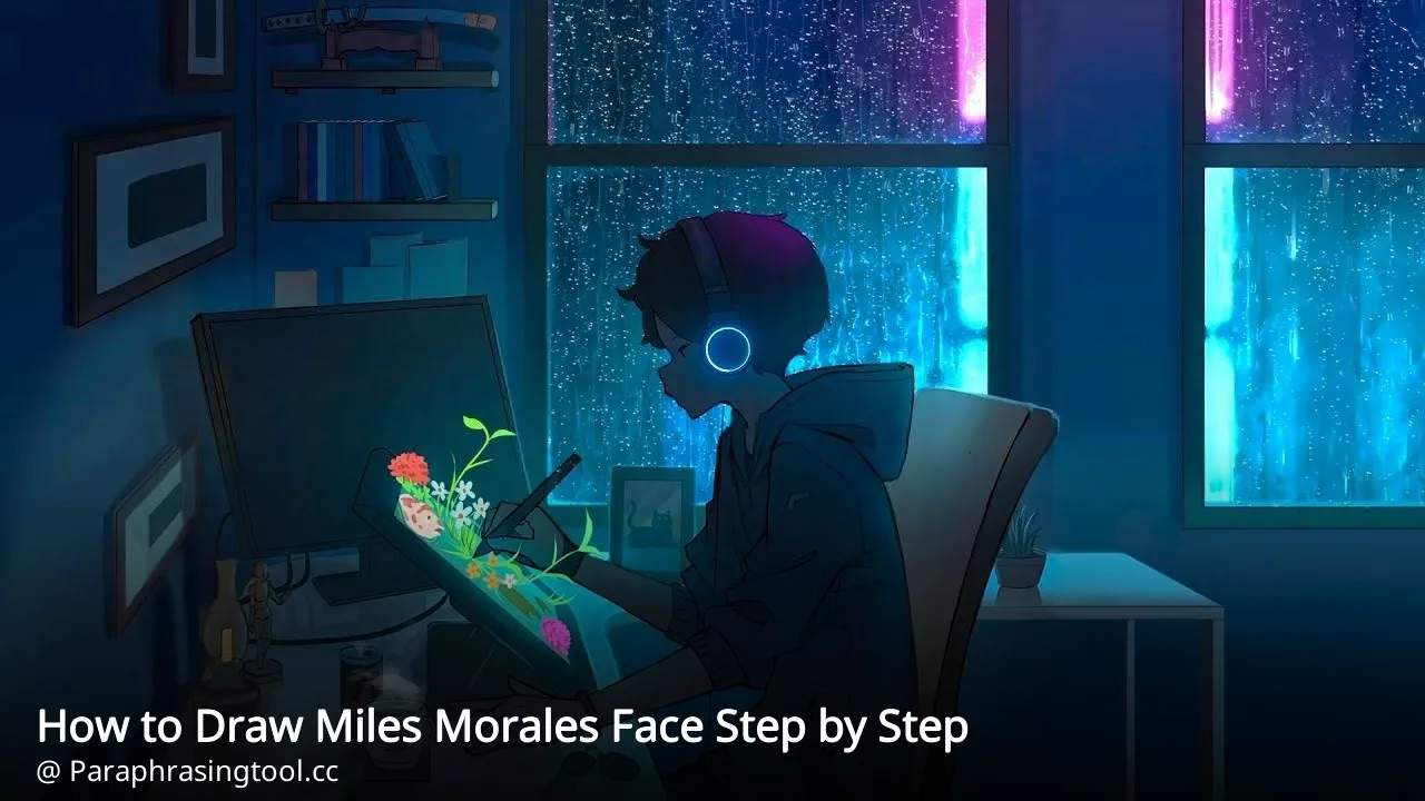 How to Draw Miles Morales Face Step by Step