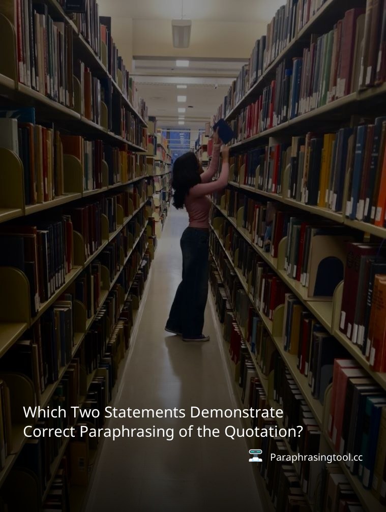 Which Two Statements Demonstrate Correct Paraphrasing of the Quotation?