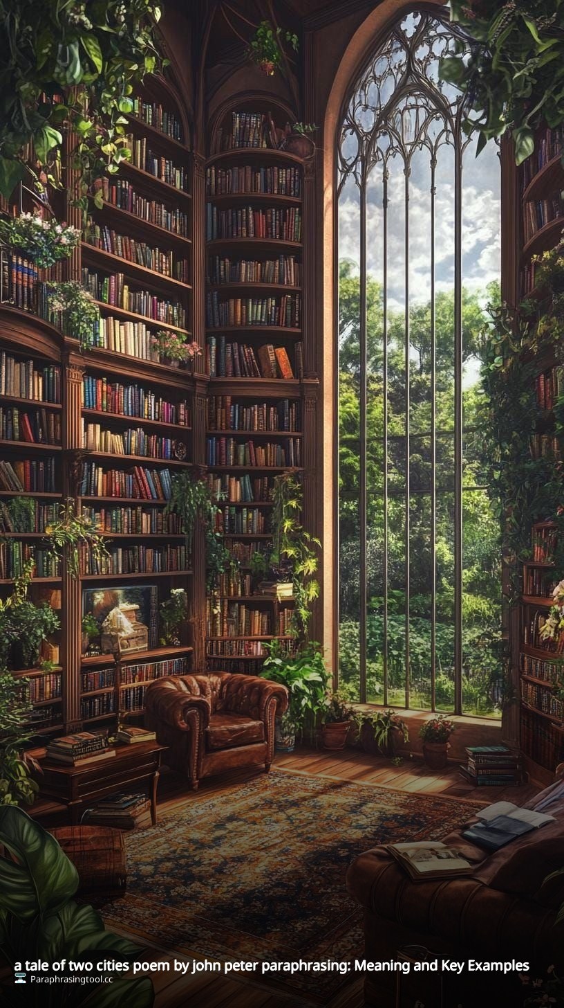 a tale of two cities poem by john peter paraphrasing: Meaning and Key Examples