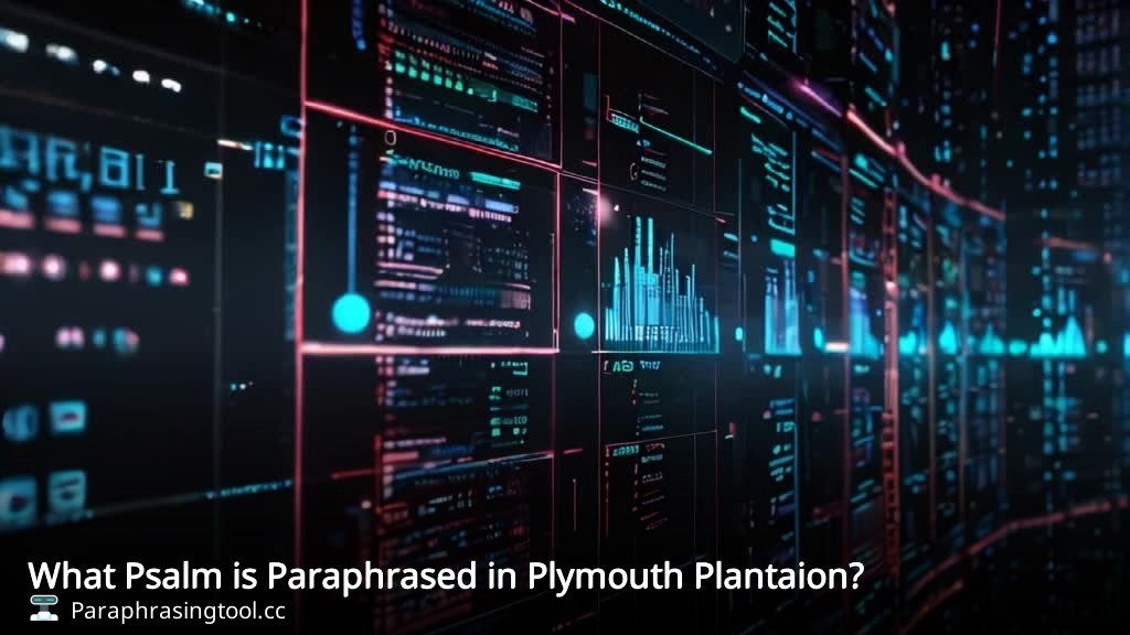 What Psalm is Paraphrased in Plymouth Plantaion?