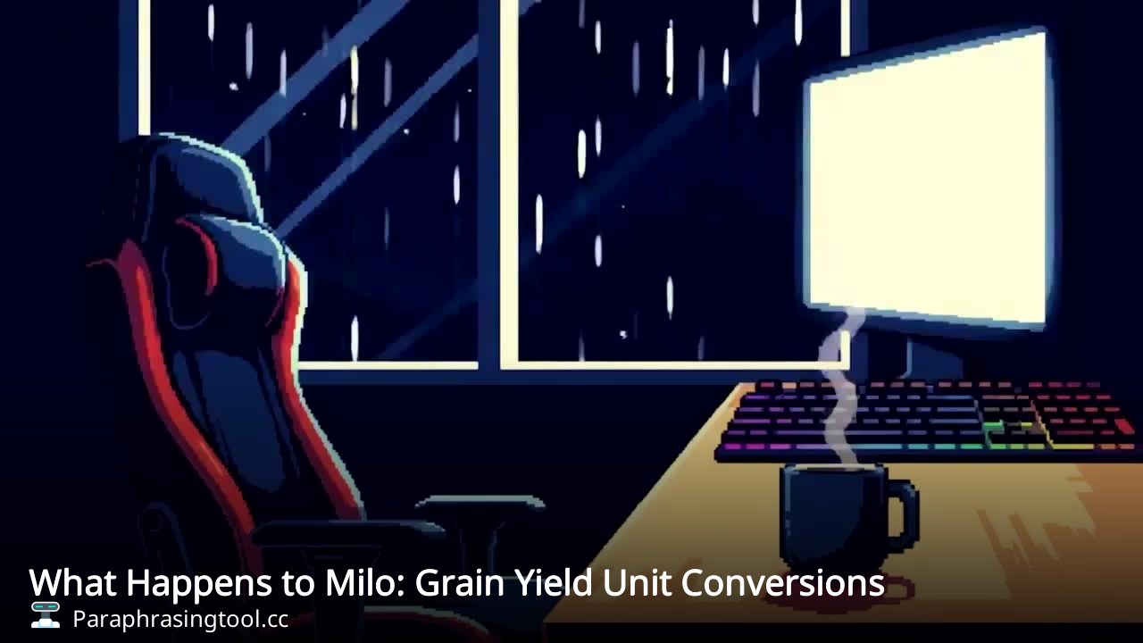 What Happens to Milo: Grain Yield Unit Conversions