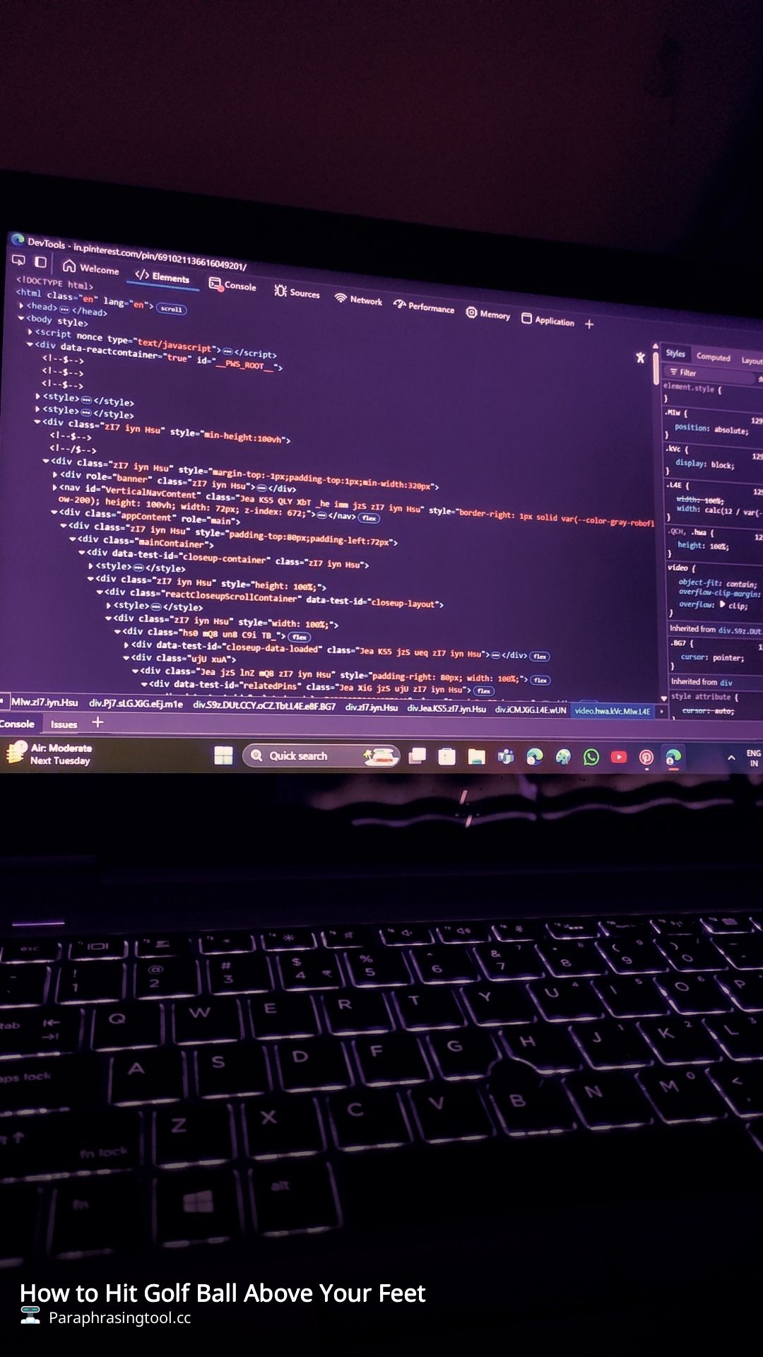 How to Hit Golf Ball Above Your Feet