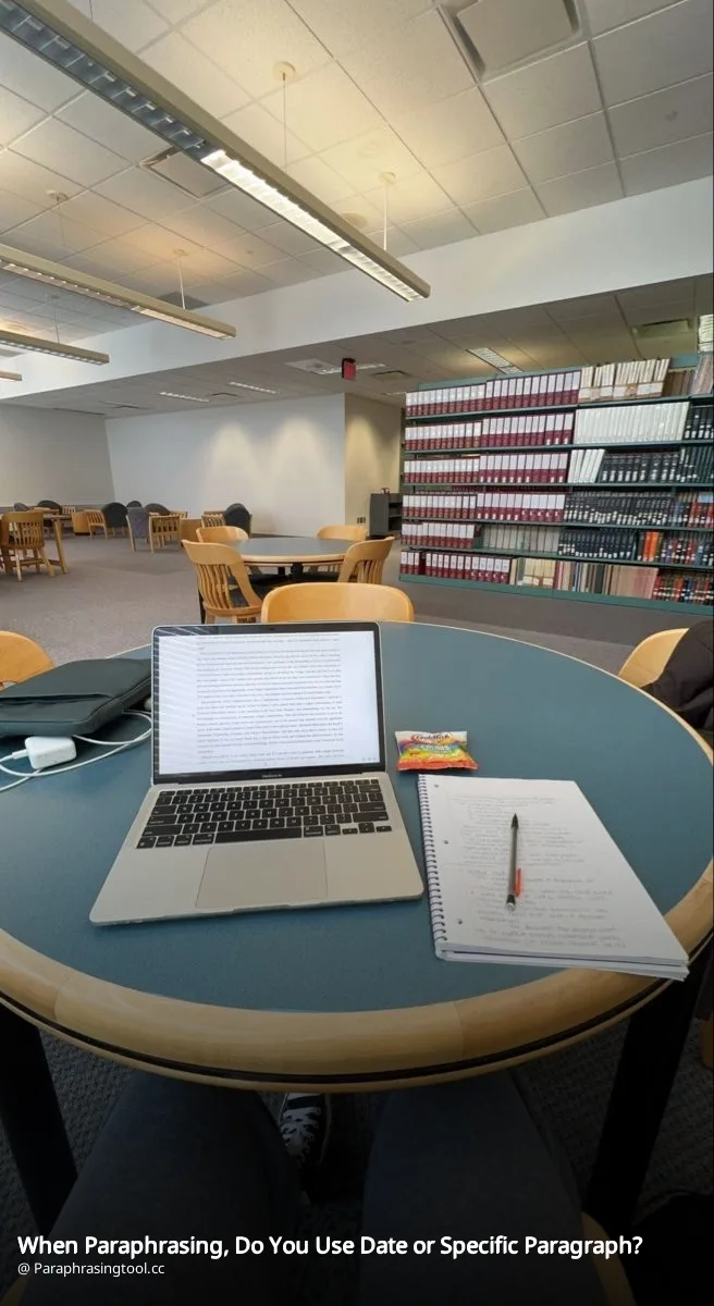 When Paraphrasing, Do You Use Date or Specific Paragraph?