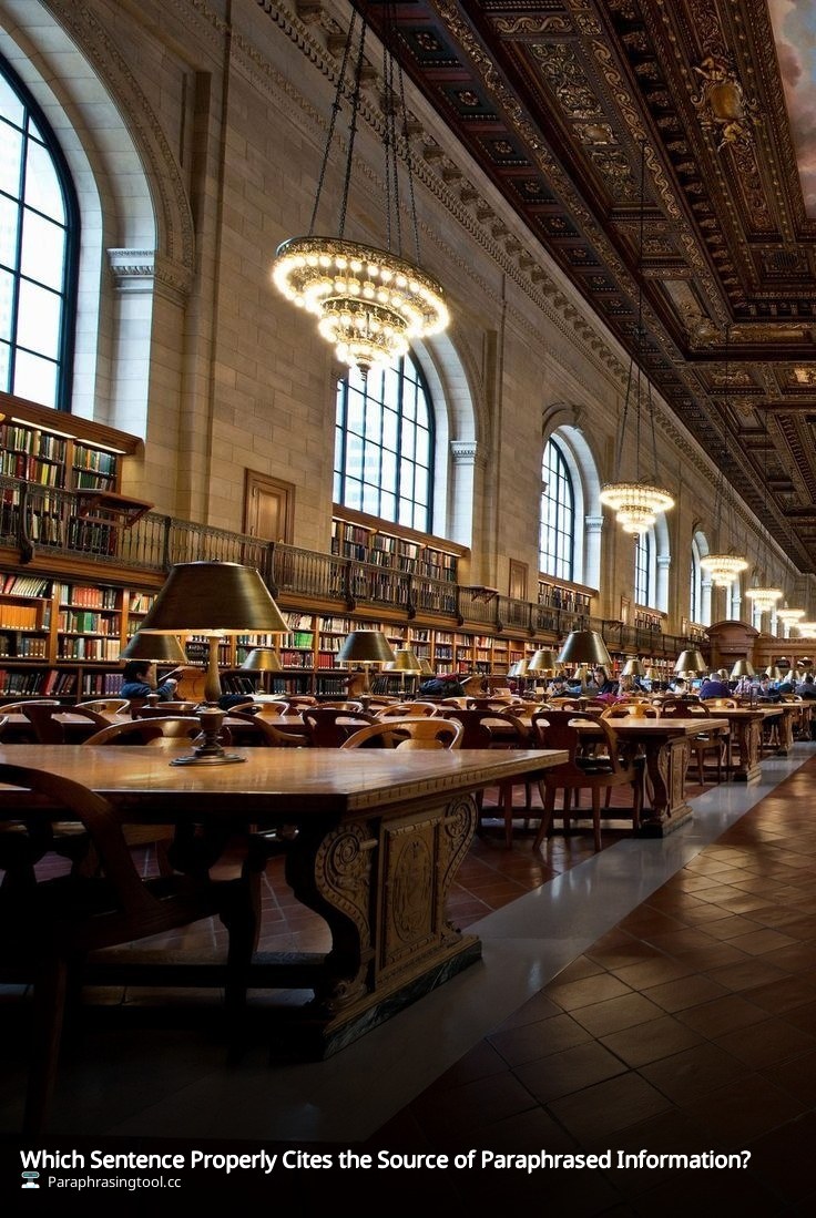 Which Sentence Properly Cites the Source of Paraphrased Information?