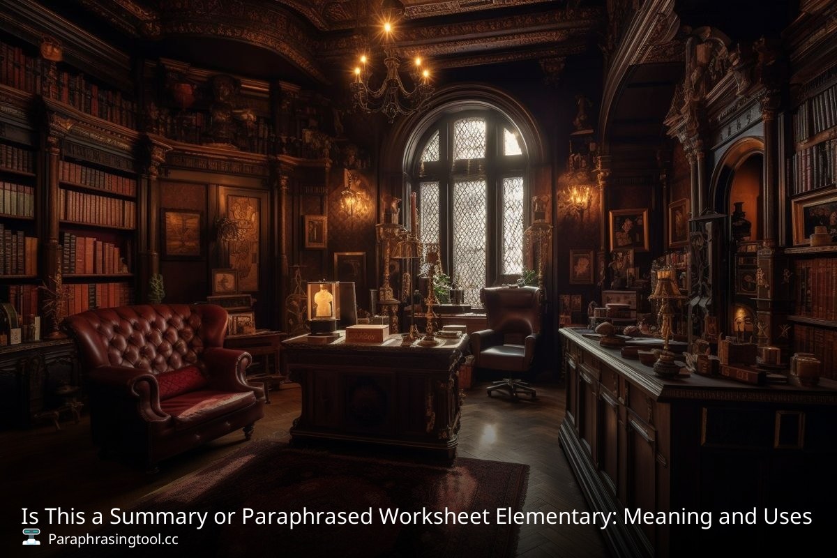 Is This a Summary or Paraphrased Worksheet Elementary: Meaning and Uses