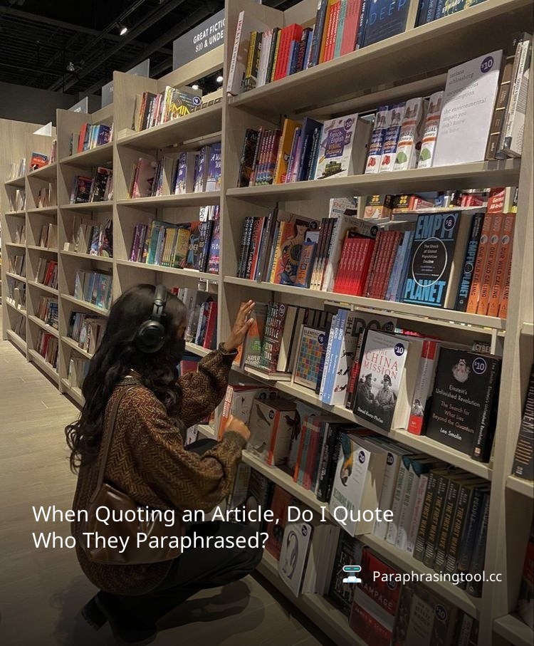 When Quoting an Article, Do I Quote Who They Paraphrased?