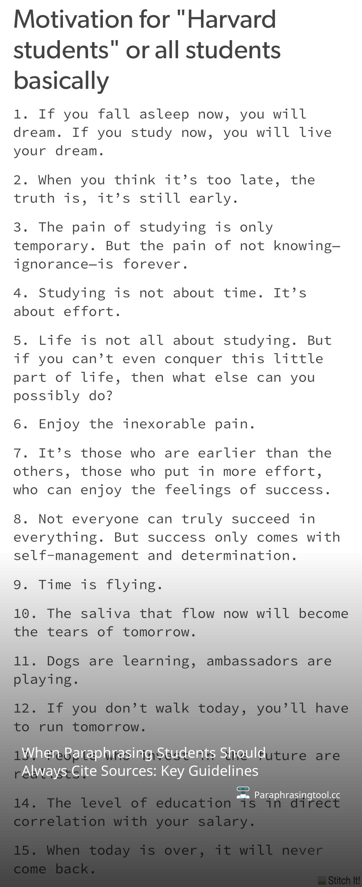 When Paraphrasing Students Should Always Cite Sources: Key Guidelines