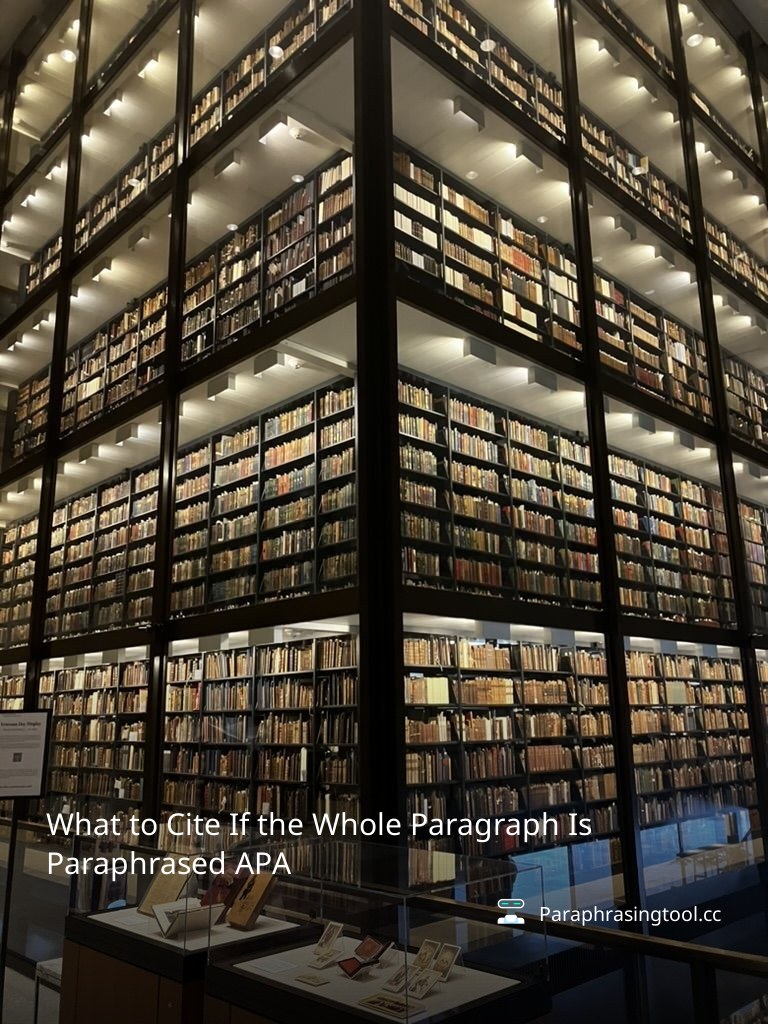 What to Cite If the Whole Paragraph Is Paraphrased APA