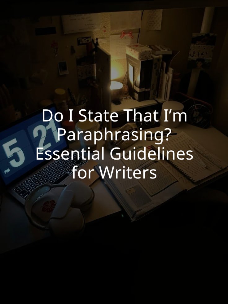 Do I State That I’m Paraphrasing? Essential Guidelines for Writers