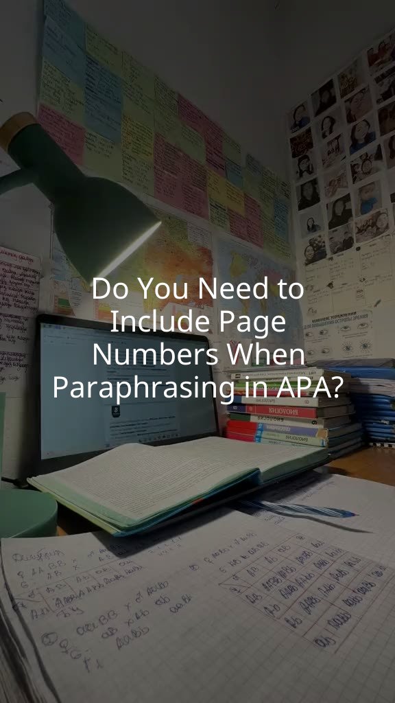 Do You Need to Include Page Numbers When Paraphrasing in APA?