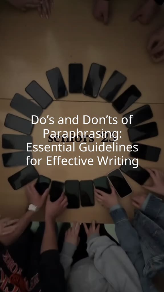 Do’s and Don’ts of Paraphrasing: Essential Guidelines for Effective Writing