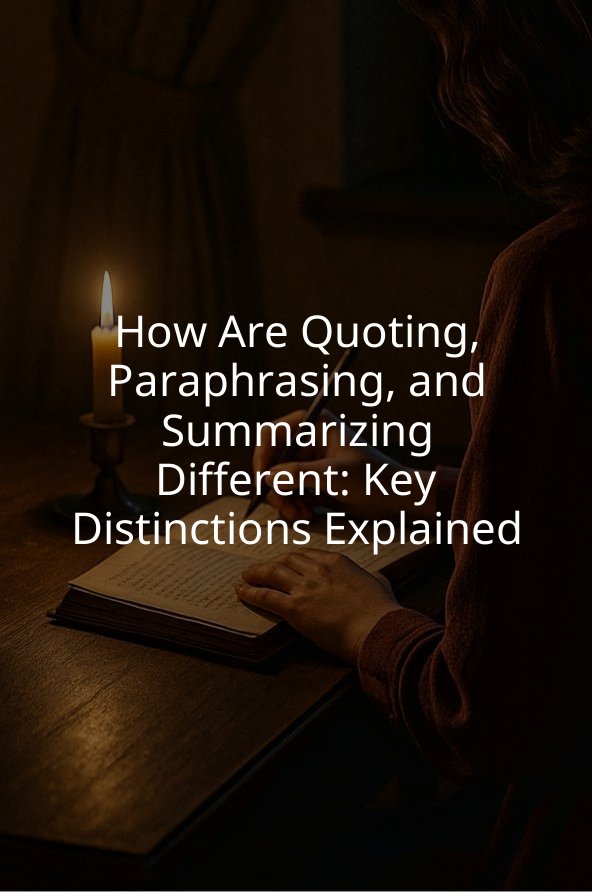 How Are Quoting, Paraphrasing, and Summarizing Different: Key Distinctions Explained