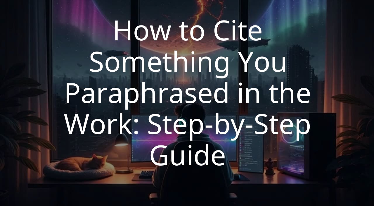 How to Cite Something You Paraphrased in the Work: Step-by-Step Guide