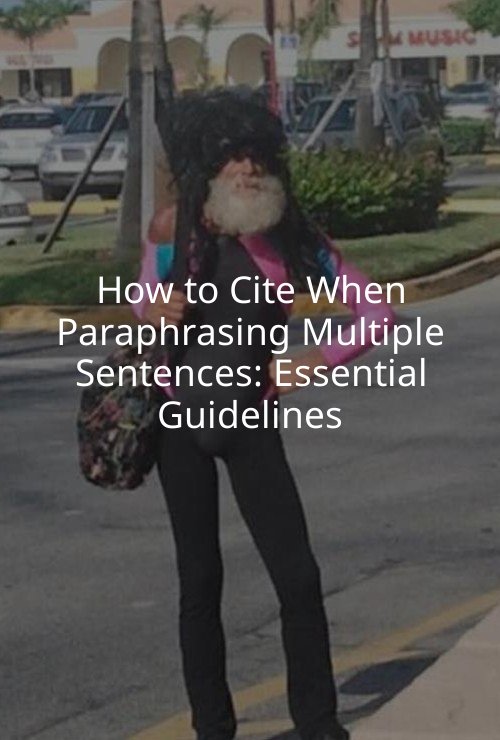 How to Cite When Paraphrasing Multiple Sentences: Essential Guidelines