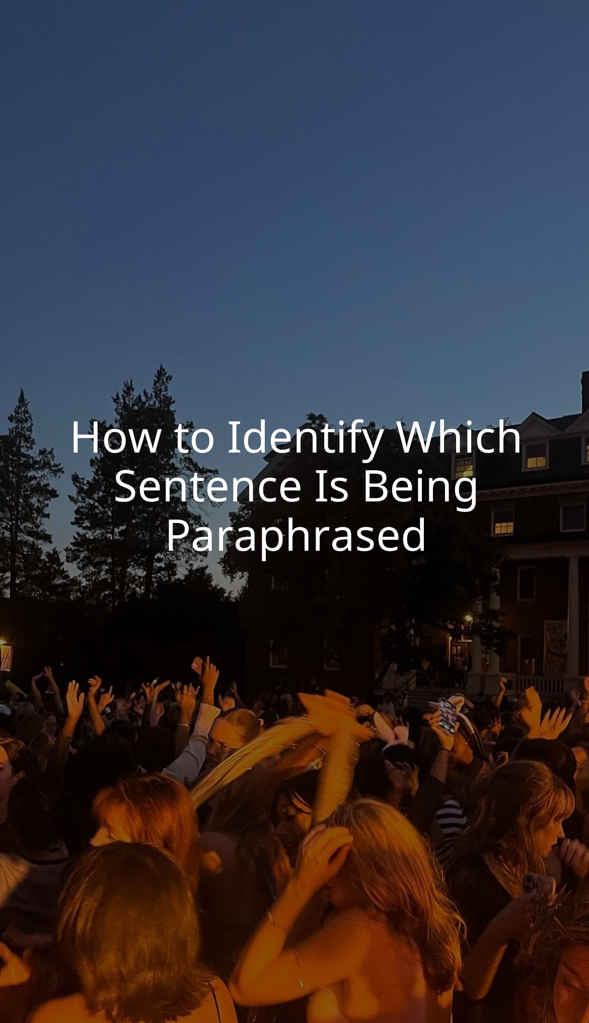 How to Identify Which Sentence Is Being Paraphrased