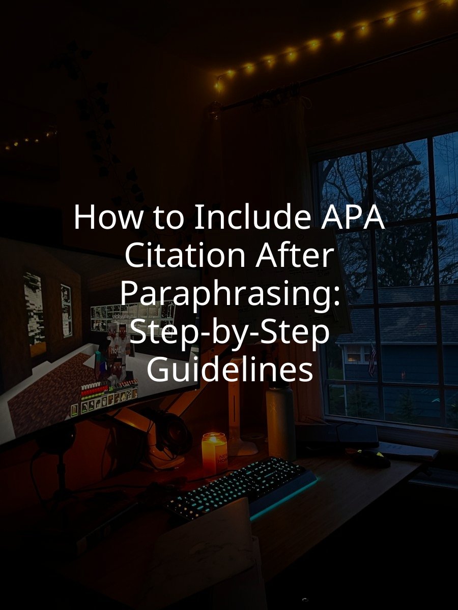 How to Include APA Citation After Paraphrasing: Step-by-Step Guidelines