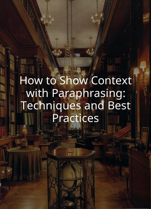 How to Show Context with Paraphrasing: Techniques and Best Practices