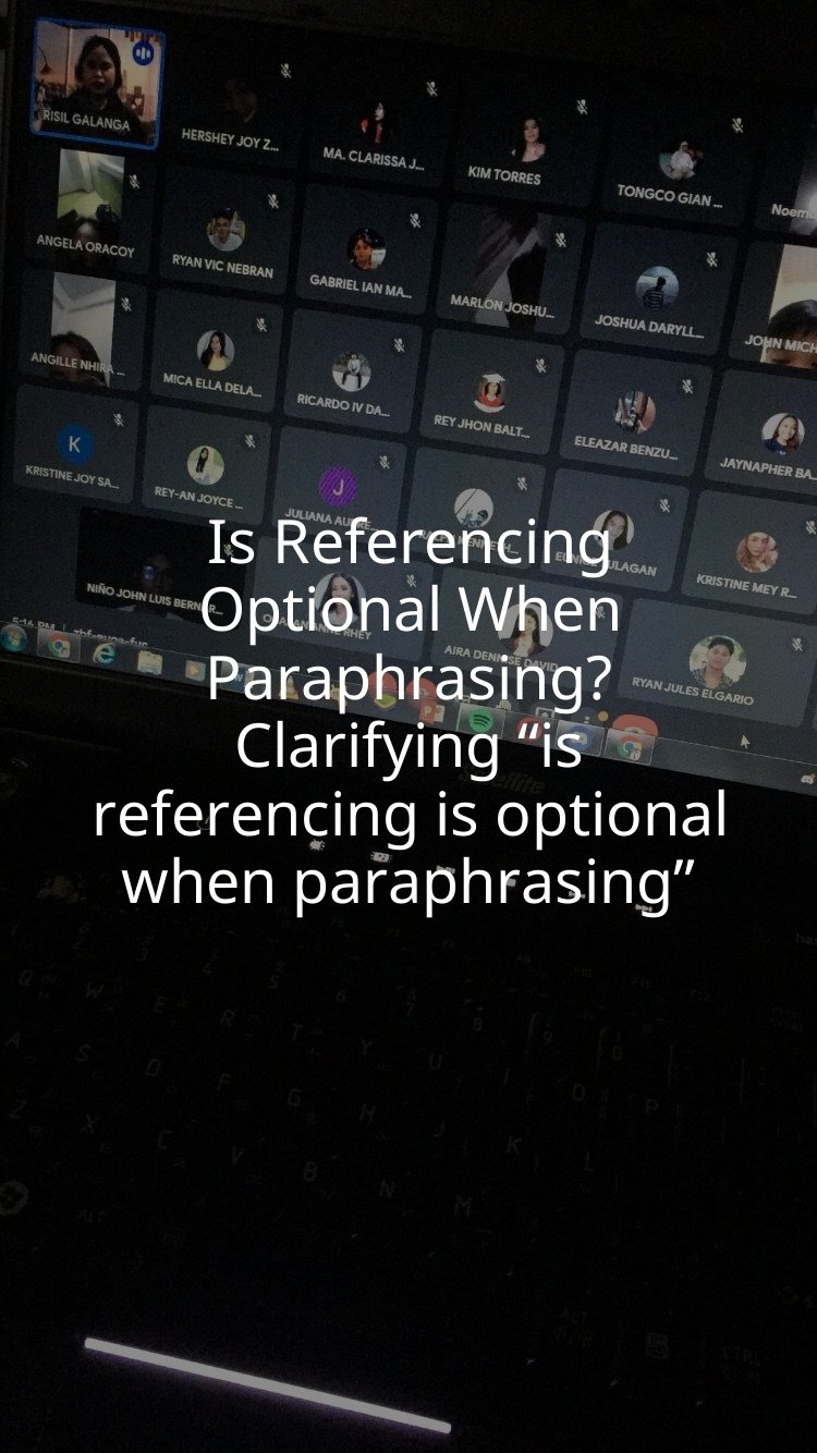 Is Referencing Optional When Paraphrasing? Clarifying “is referencing is optional when paraphrasing”