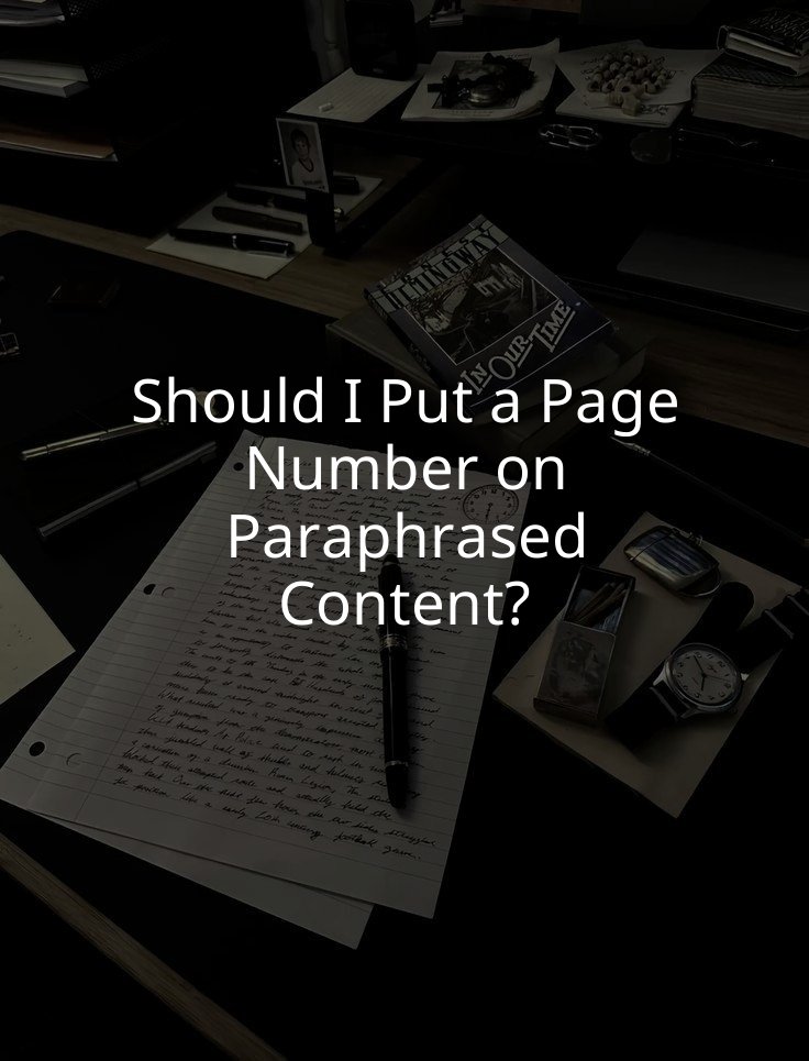 Should I Put a Page Number on Paraphrased Content?
