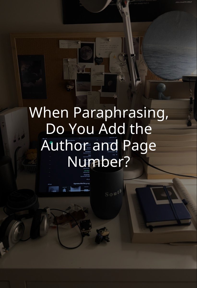 When Paraphrasing, Do You Add the Author and Page Number?