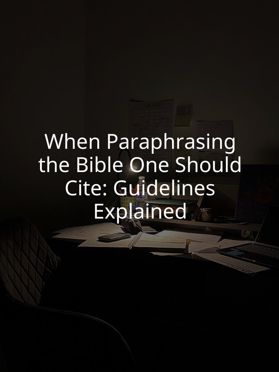 When Paraphrasing the Bible One Should Cite: Guidelines Explained