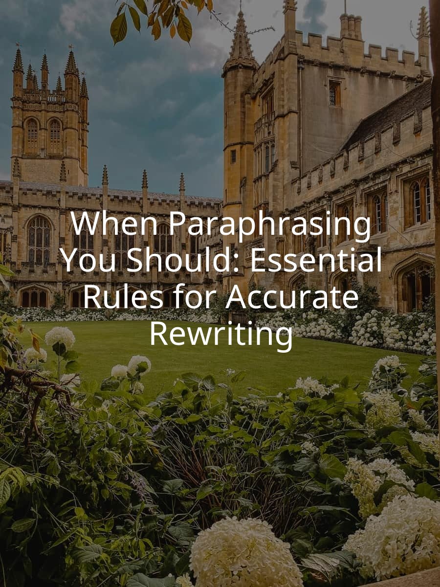 When Paraphrasing You Should: Essential Rules for Accurate Rewriting