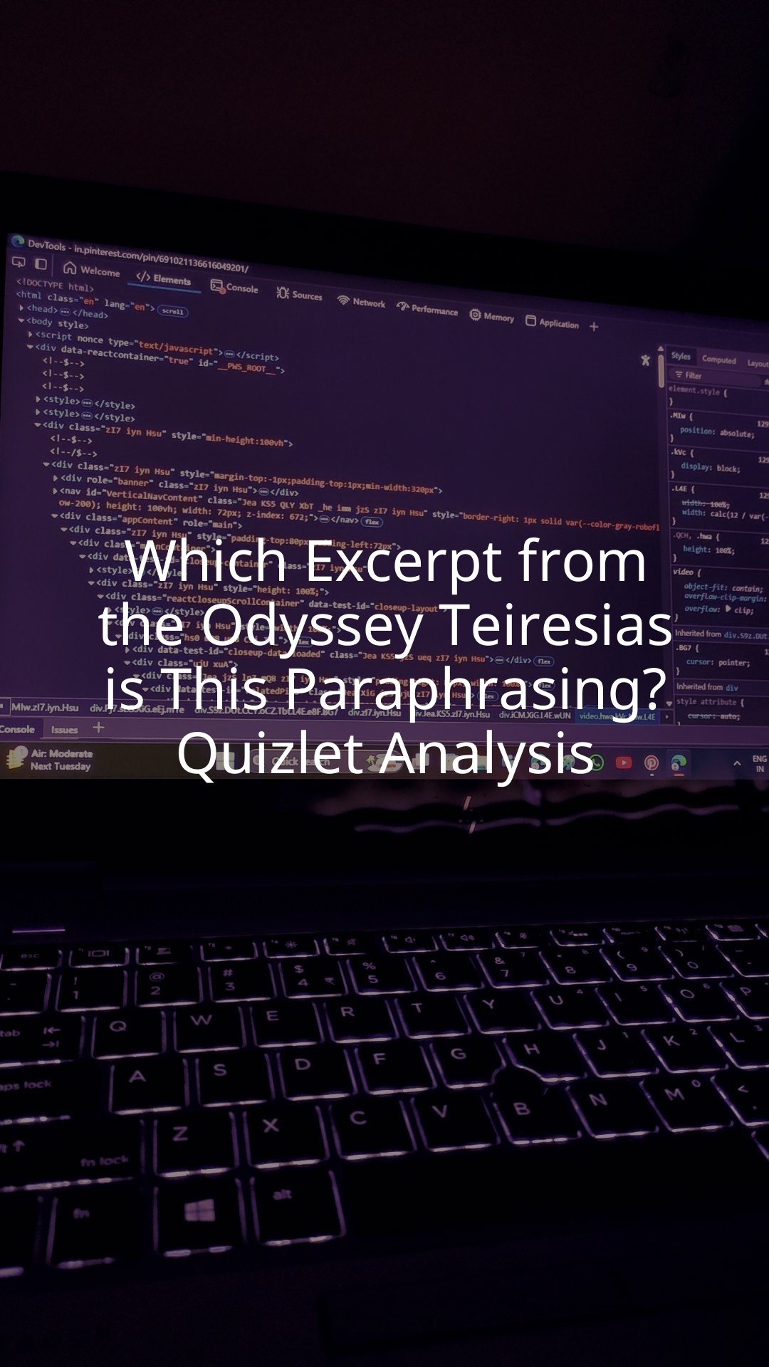 Which Excerpt from the Odyssey Teiresias is This Paraphrasing? Quizlet Analysis