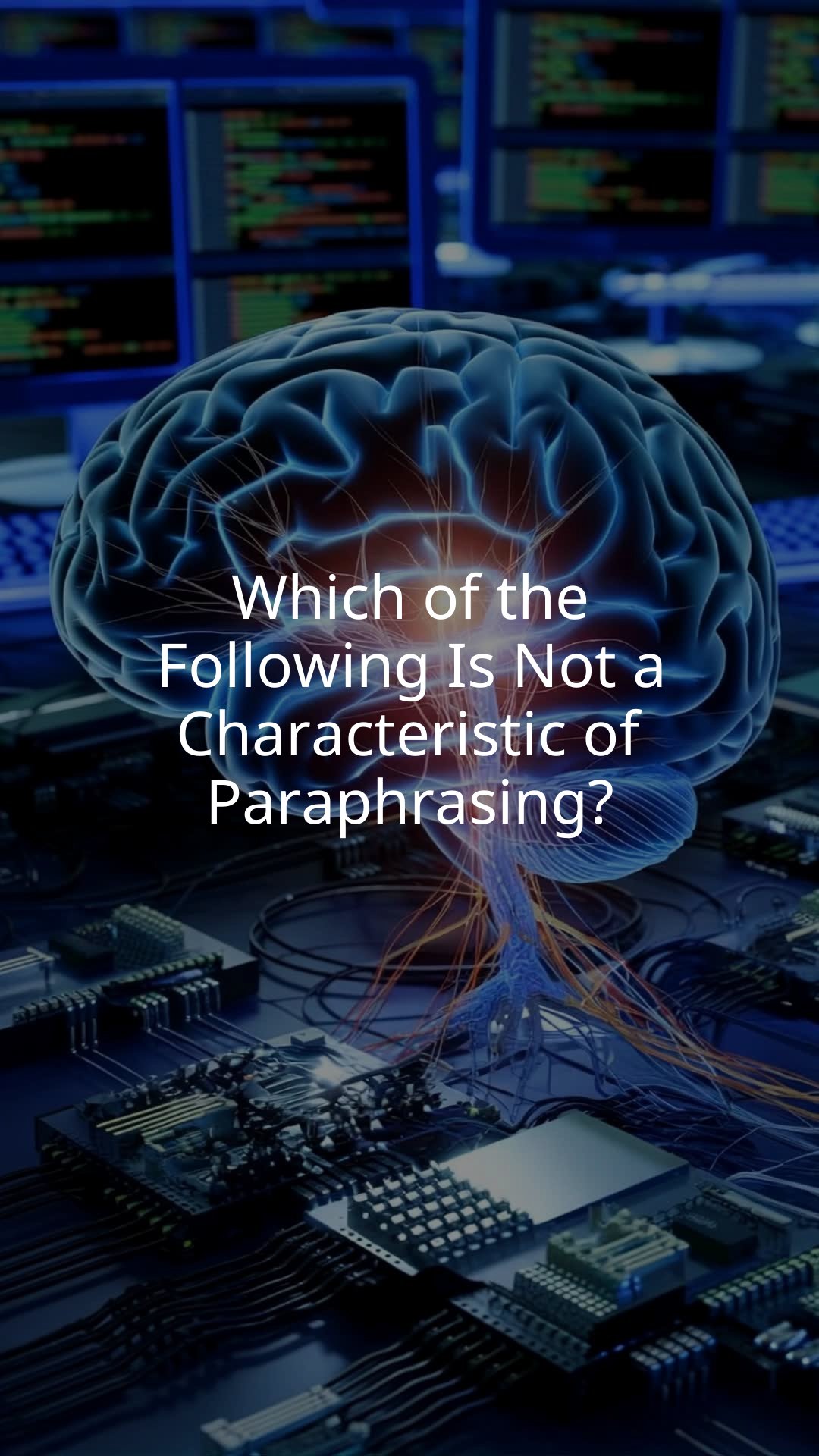 Which of the Following Is Not a Characteristic of Paraphrasing?