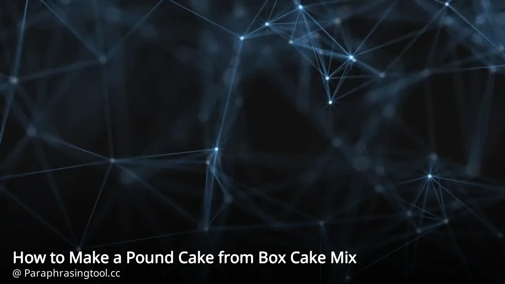 How to Make a Pound Cake from Box Cake Mix