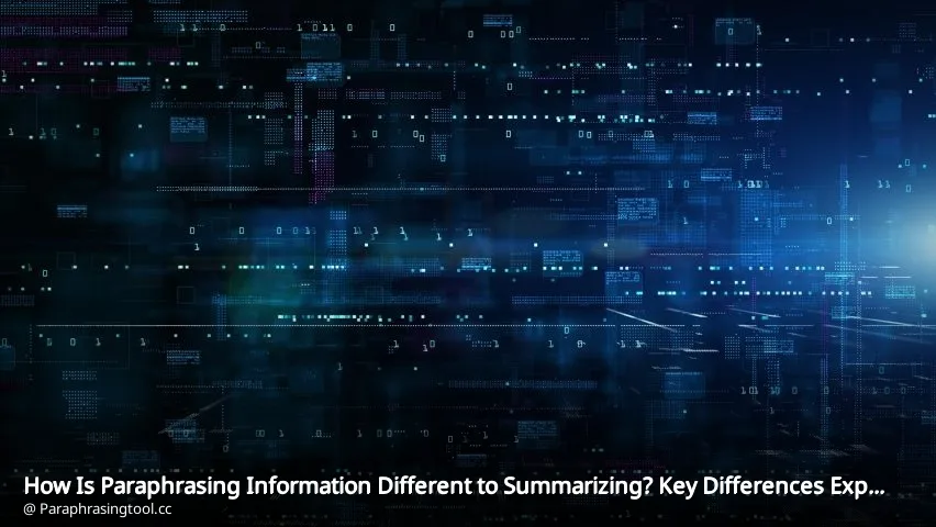How Is Paraphrasing Information Different to Summarizing? Key Differences Explained
