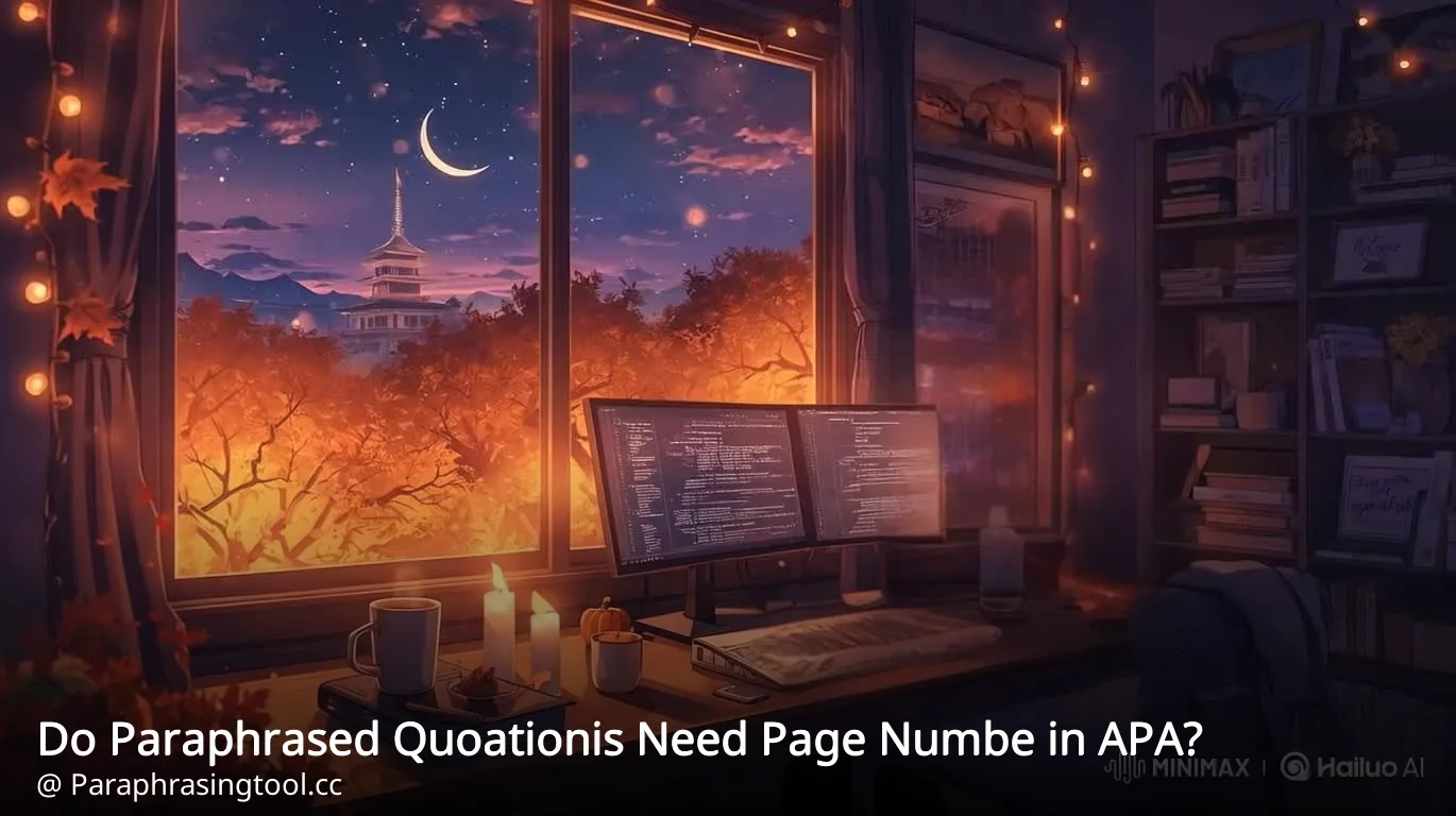 Do Paraphrased Quoationis Need Page Numbe in APA?