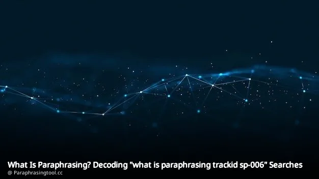 What Is Paraphrasing? Decoding “what is paraphrasing trackid sp-006” Searches